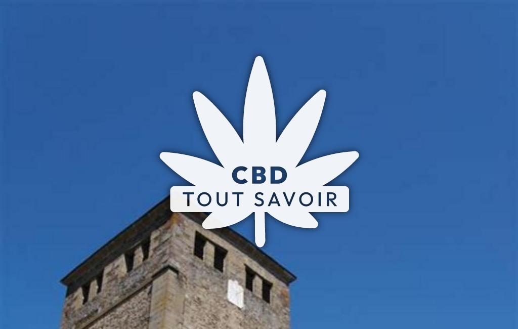 Village à Voutezac avec feuille Cannabis CBD