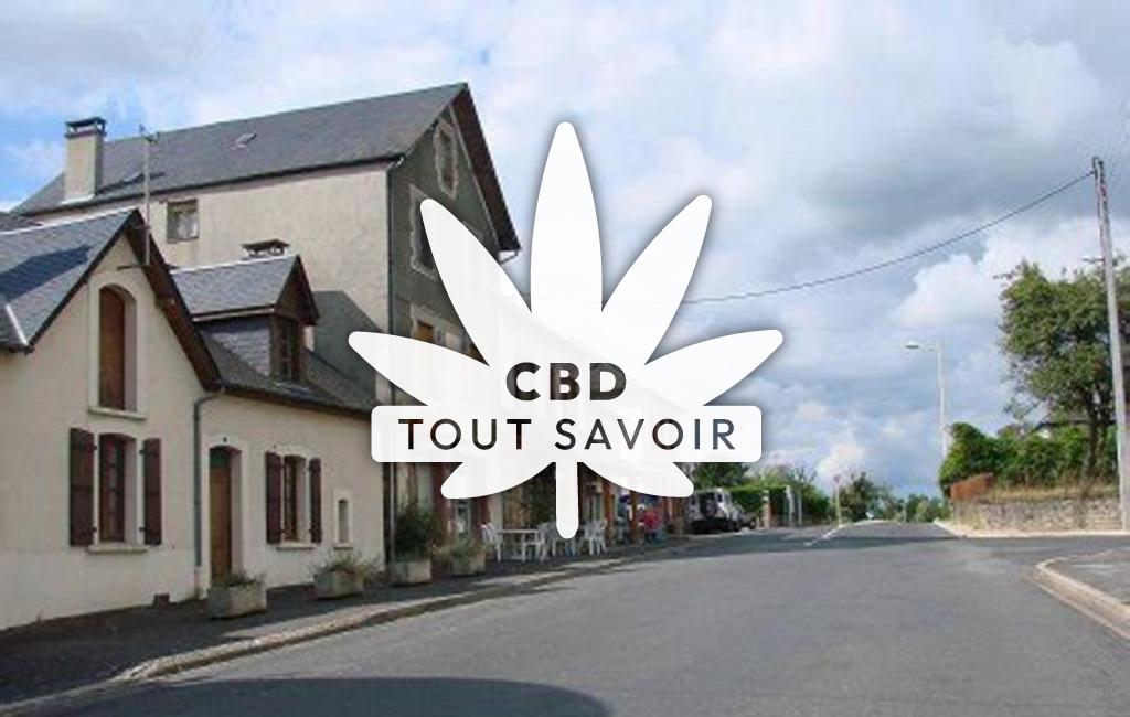 Village à Eyburie avec feuille Cannabis CBD