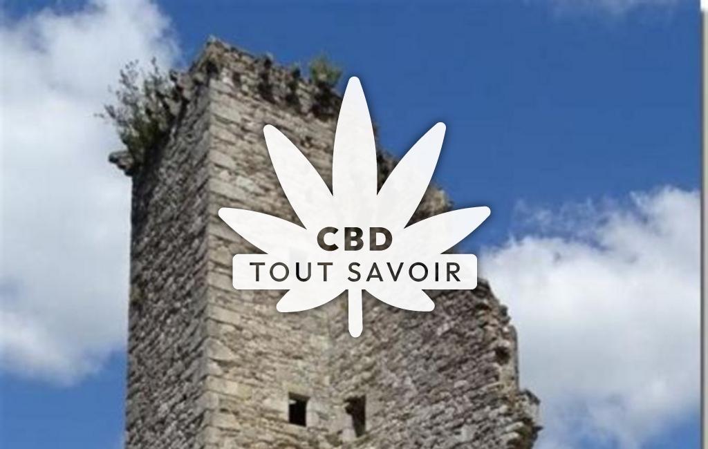 Village à Cornil avec feuille Cannabis CBD