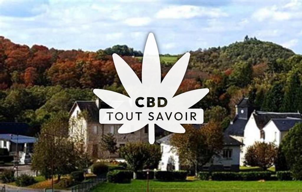 Village à Espagnac avec feuille Cannabis CBD