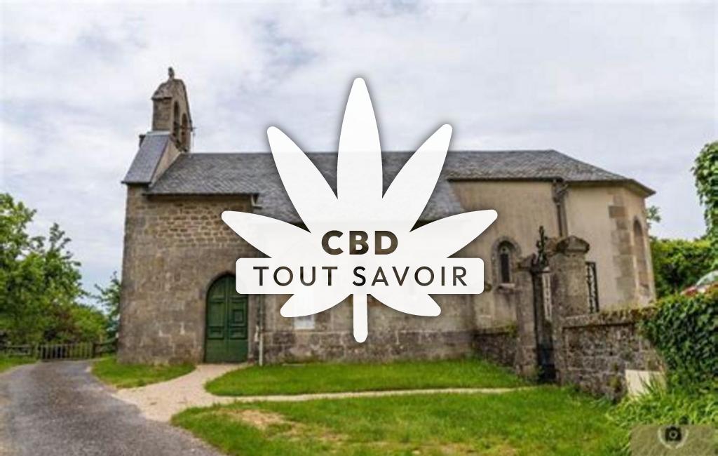 Village à Saint-Martial-de-Gimel avec feuille Cannabis CBD