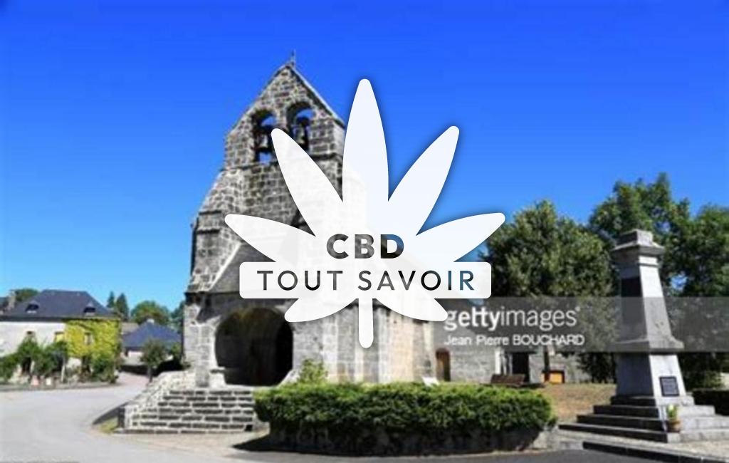 Village à Chirac-Bellevue avec feuille Cannabis CBD