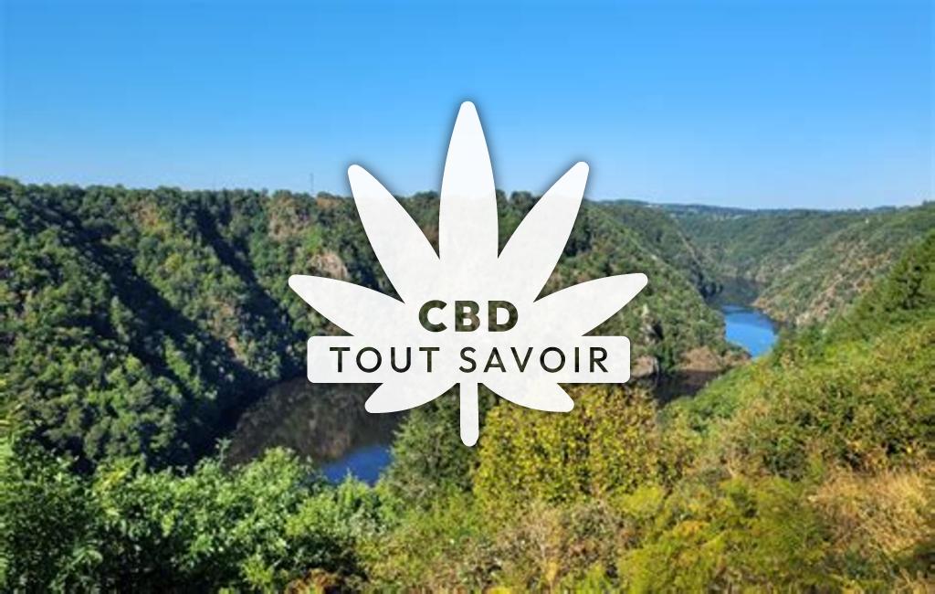 Village à Roche-le-Peyroux avec feuille Cannabis CBD