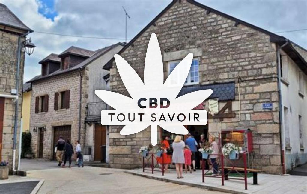 Village à Bugeat avec feuille Cannabis CBD