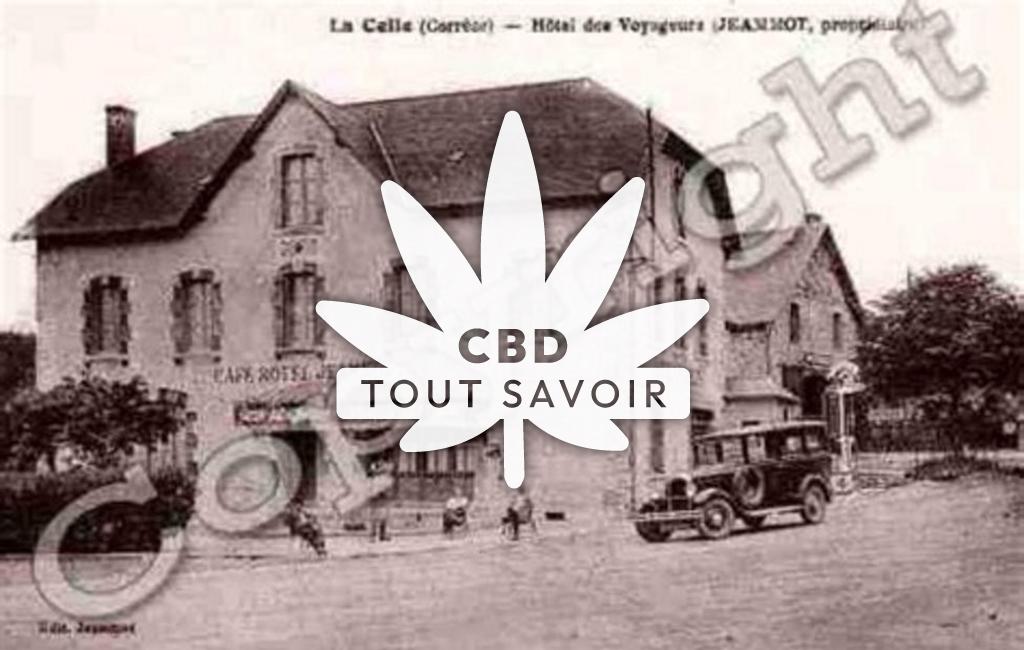 Village à Lacelle avec feuille Cannabis CBD