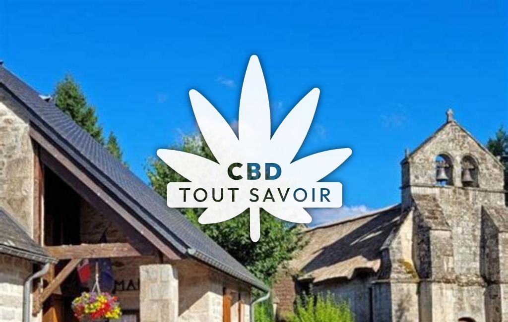 Village à Lestards avec feuille Cannabis CBD