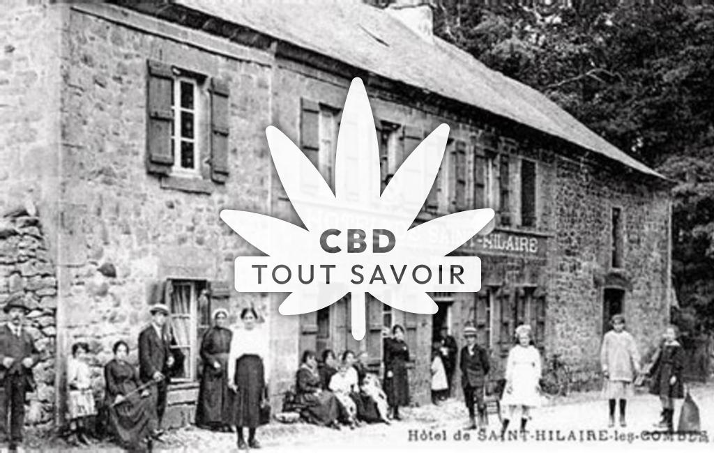 Village à Saint-Hilaire-les-Courbes avec feuille Cannabis CBD