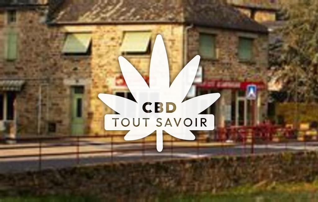 Village à Lanteuil avec feuille Cannabis CBD