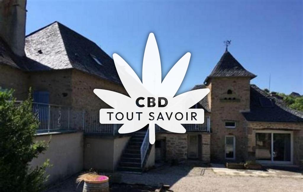 Village à Menoire avec feuille Cannabis CBD
