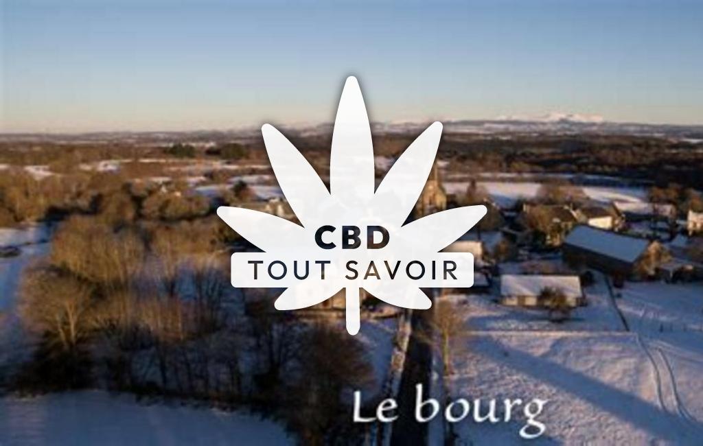 Village à Saint-Etienne-aux-Clos avec feuille Cannabis CBD