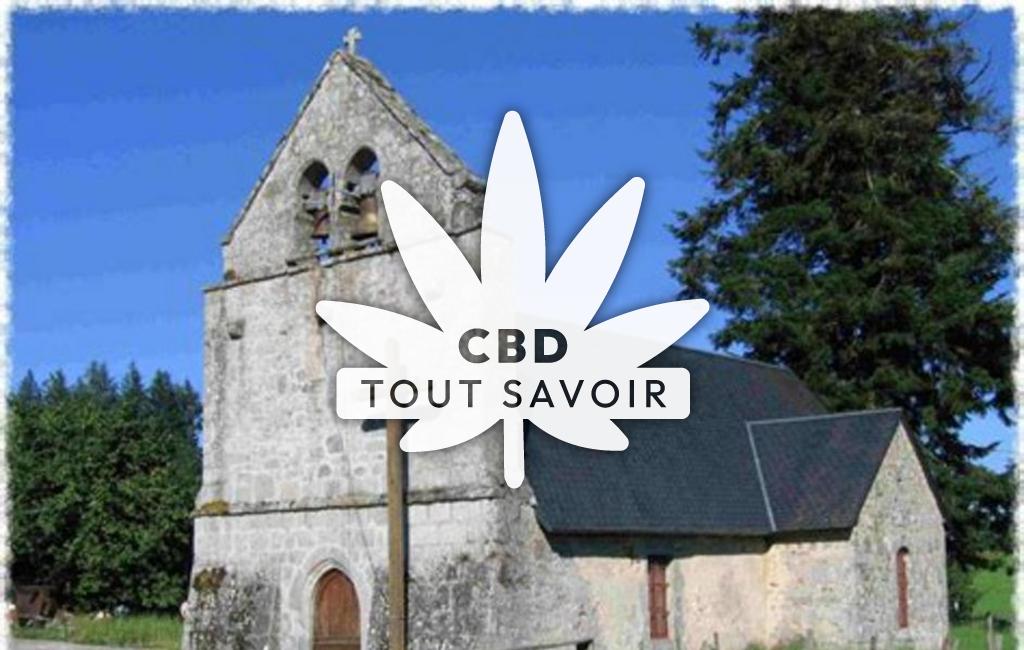 Village à Saint-Pardoux-le-Neuf avec feuille Cannabis CBD