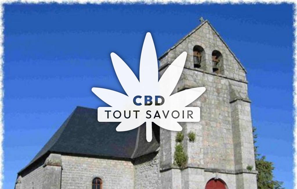 Village à Saint-Pardoux-le-Vieux avec feuille Cannabis CBD