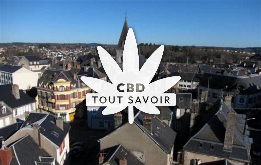 Village à Ussel avec feuille Cannabis CBD