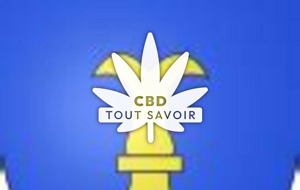 Village à Veyrieres avec feuille Cannabis CBD