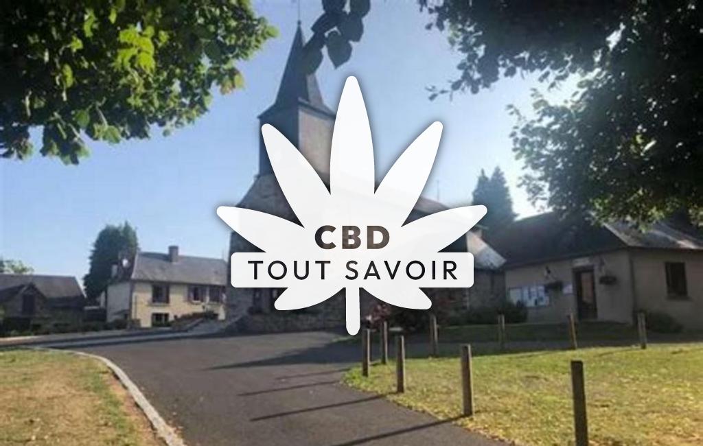 Village à Montgibaud avec feuille Cannabis CBD