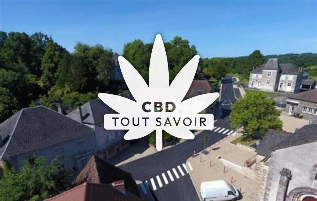 Village à Saint-Martin-Sepert avec feuille Cannabis CBD