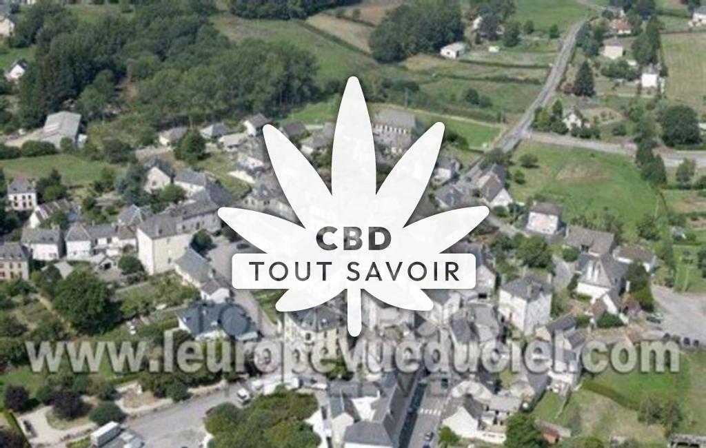 Village à Saint-Privat avec feuille Cannabis CBD