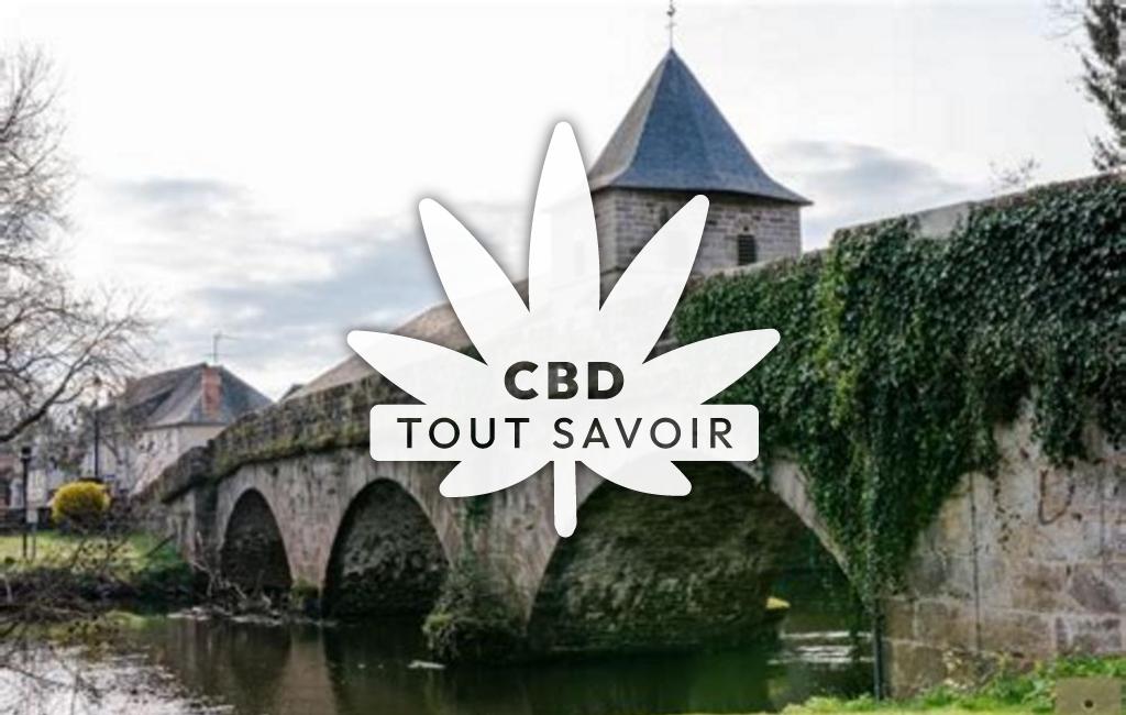 Village à Saint-Viance avec feuille Cannabis CBD