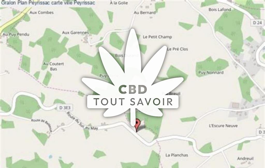 Village à Peyrissac avec feuille Cannabis CBD