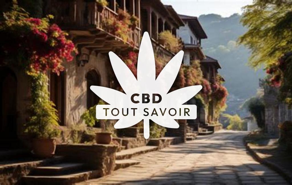 Village à Chavanac avec feuille Cannabis CBD