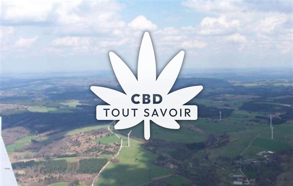 Village à Peyrelevade avec feuille Cannabis CBD