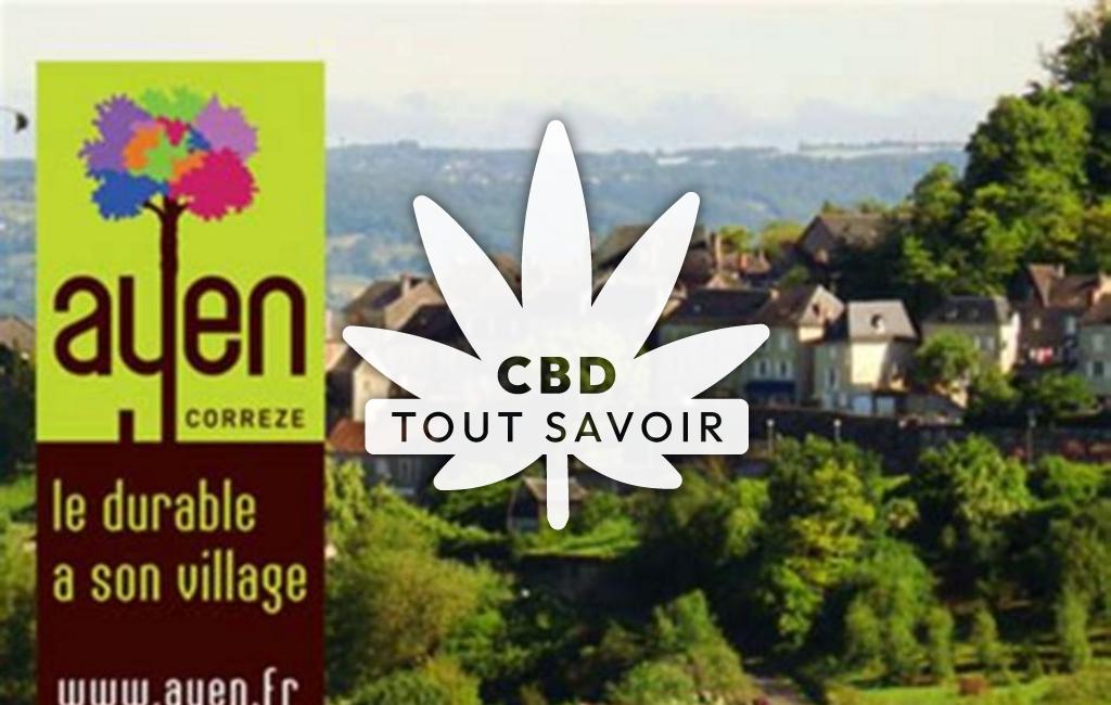 Village à Ayen avec feuille Cannabis CBD
