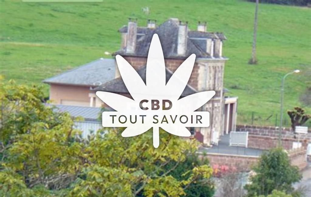 Village à Louignac avec feuille Cannabis CBD