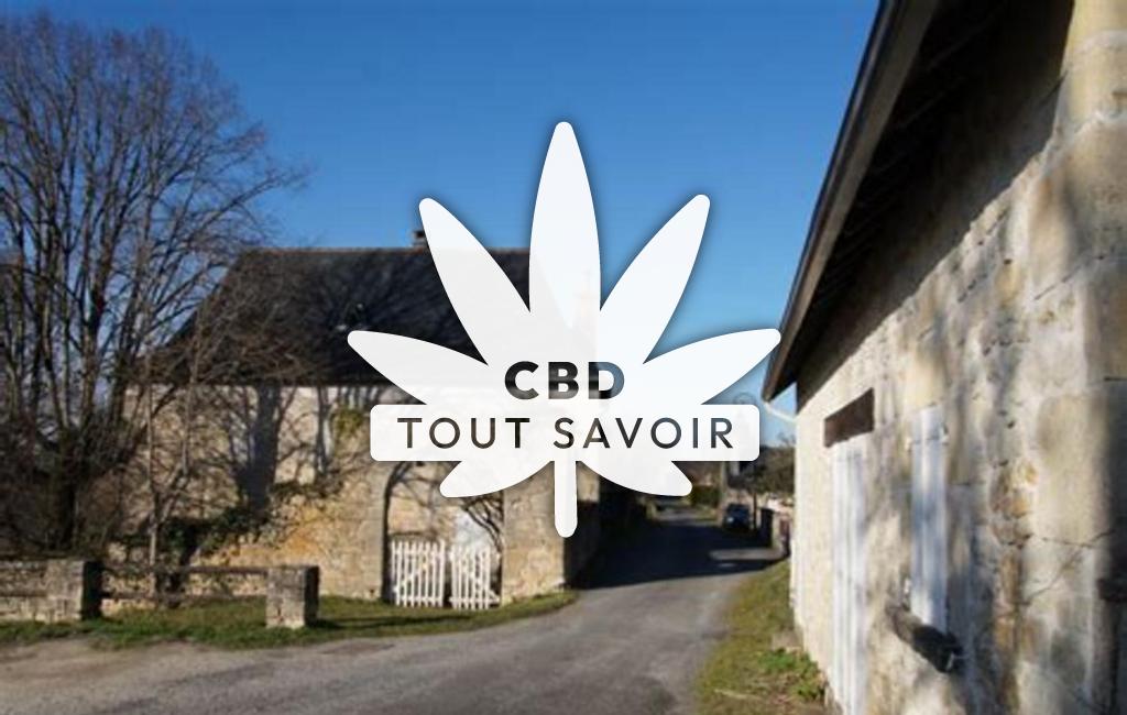Village à Yssandon avec feuille Cannabis CBD