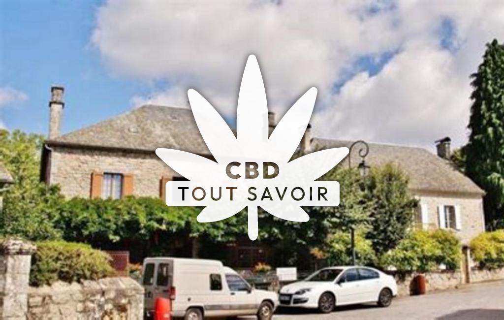 Village à Champagnac-la-Prune avec feuille Cannabis CBD