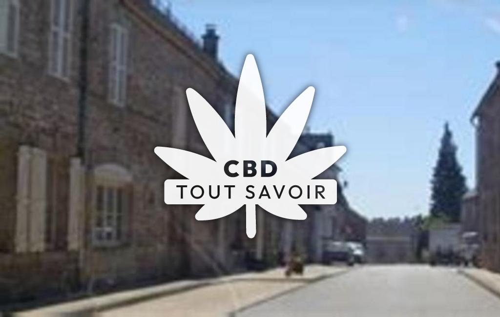 Village à Clergoux avec feuille Cannabis CBD