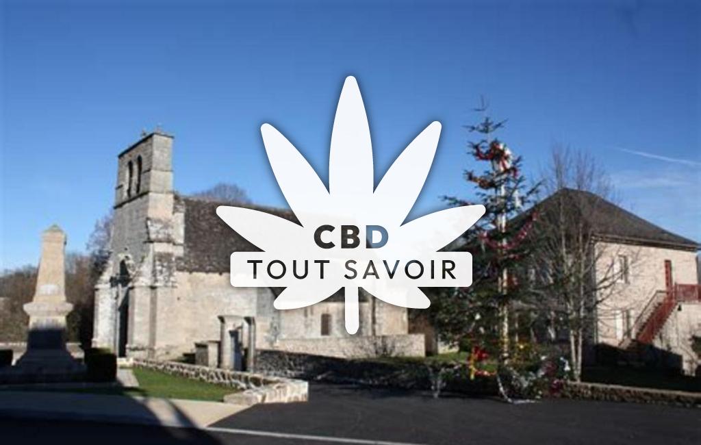 Village à Saint-Pardoux-la-Croisille avec feuille Cannabis CBD