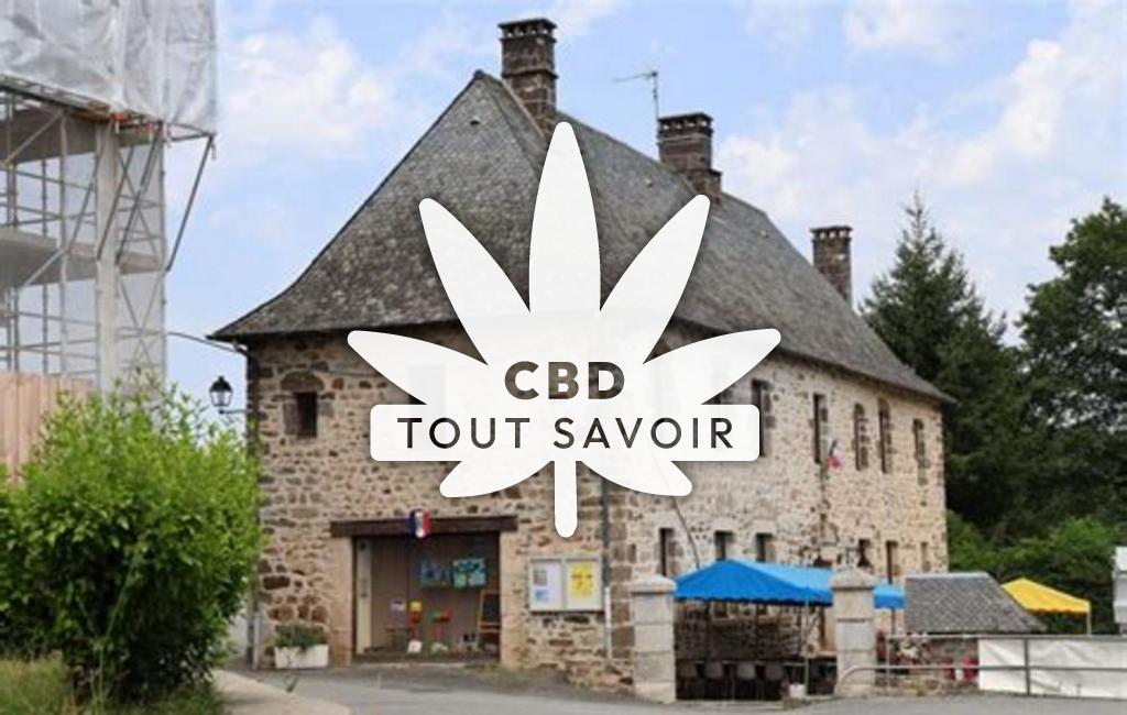 Village à Lamaziere-Haute avec feuille Cannabis CBD