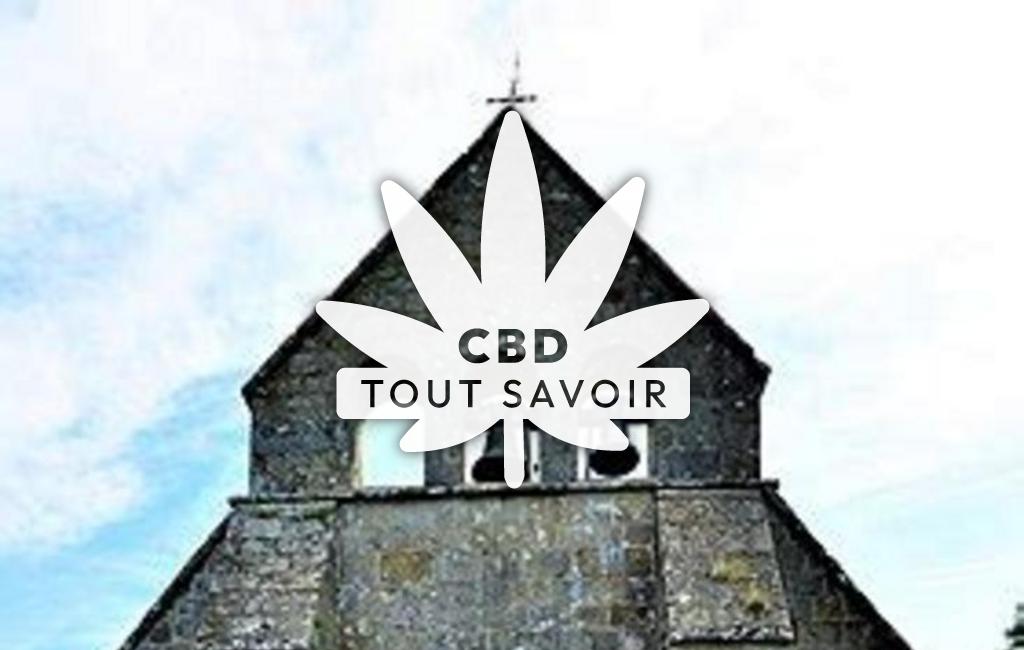 Village à Laroche-Pres-Feyt avec feuille Cannabis CBD