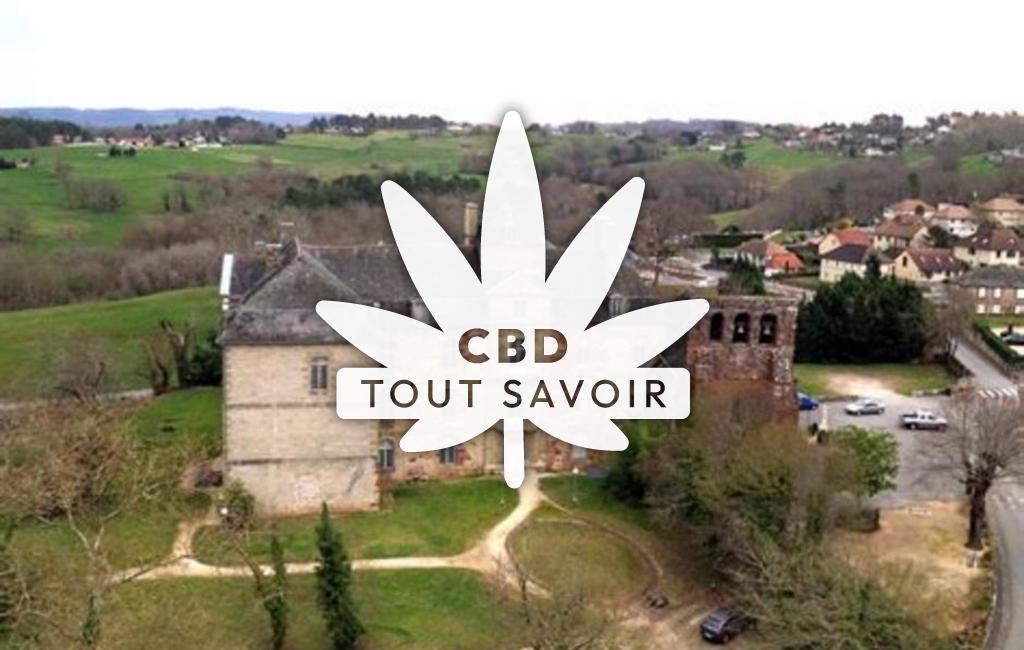 Village à Cosnac avec feuille Cannabis CBD