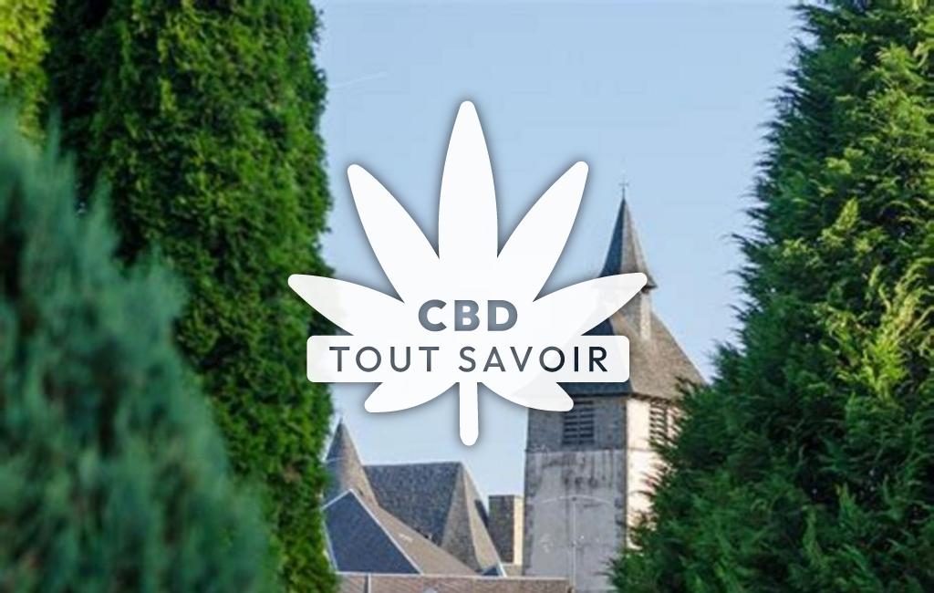 Village à Chamberet avec feuille Cannabis CBD