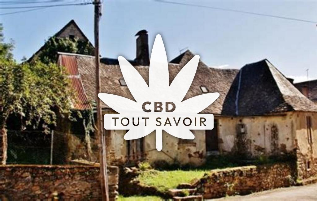 Village à Saint-Chamant avec feuille Cannabis CBD