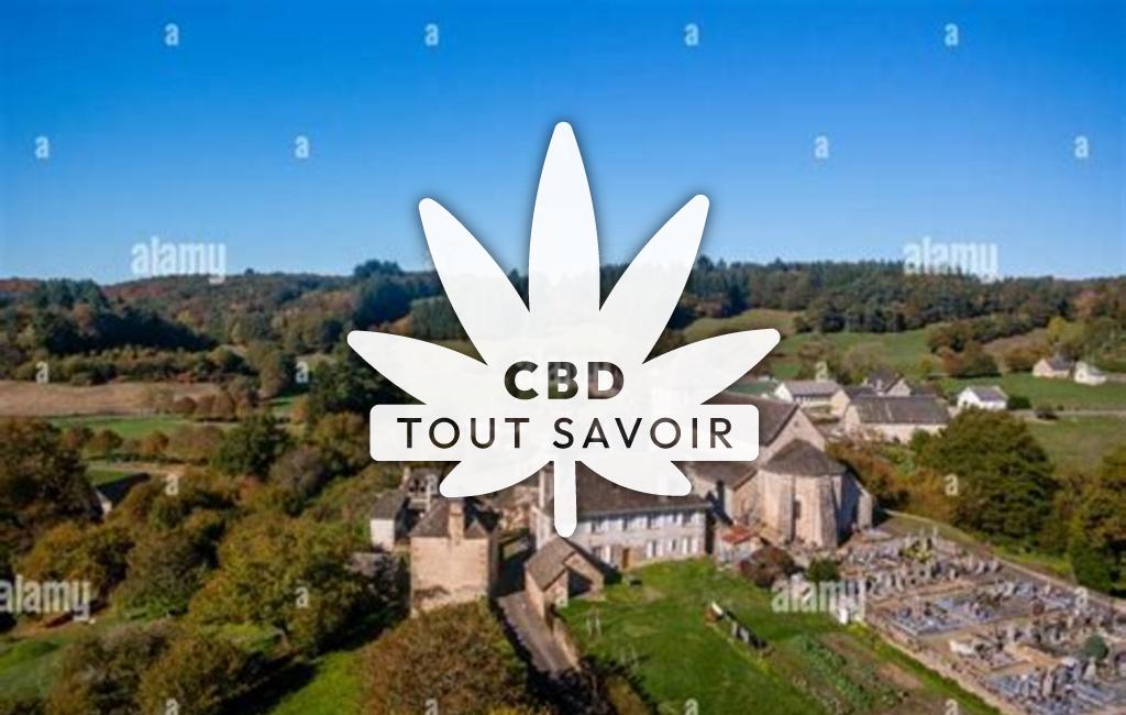 Village à Hautefage avec feuille Cannabis CBD
