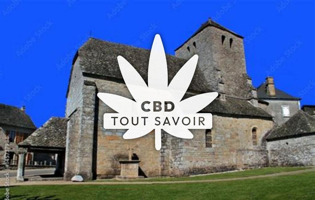 Village à Mercoeur avec feuille Cannabis CBD