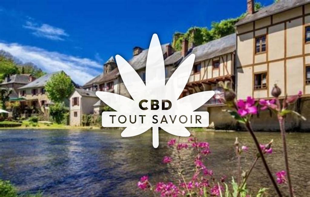 Village à Chamboulive avec feuille Cannabis CBD