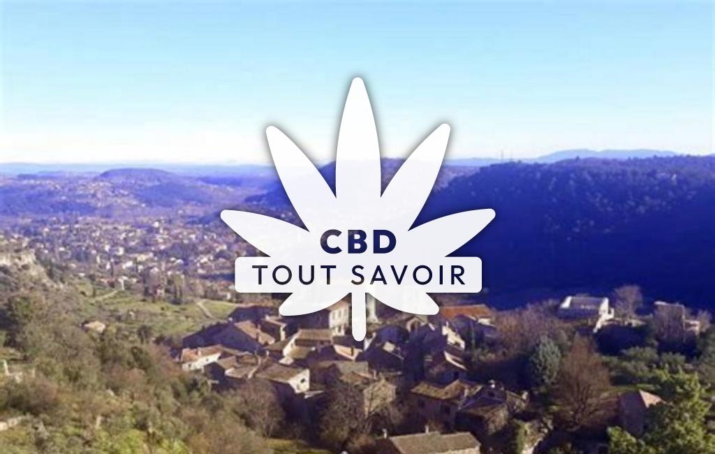 Village à Naves avec feuille Cannabis CBD