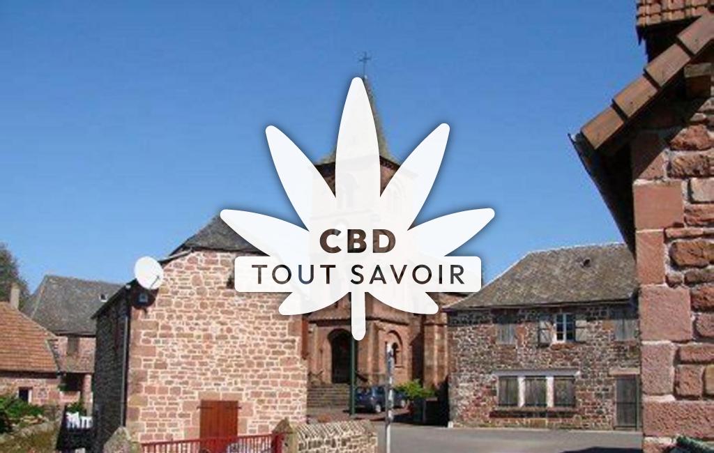 Village à Lagleygeolle avec feuille Cannabis CBD