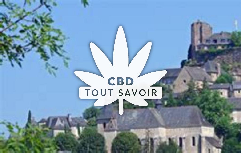 Village à Saint-Bazile-de-Meyssac avec feuille Cannabis CBD