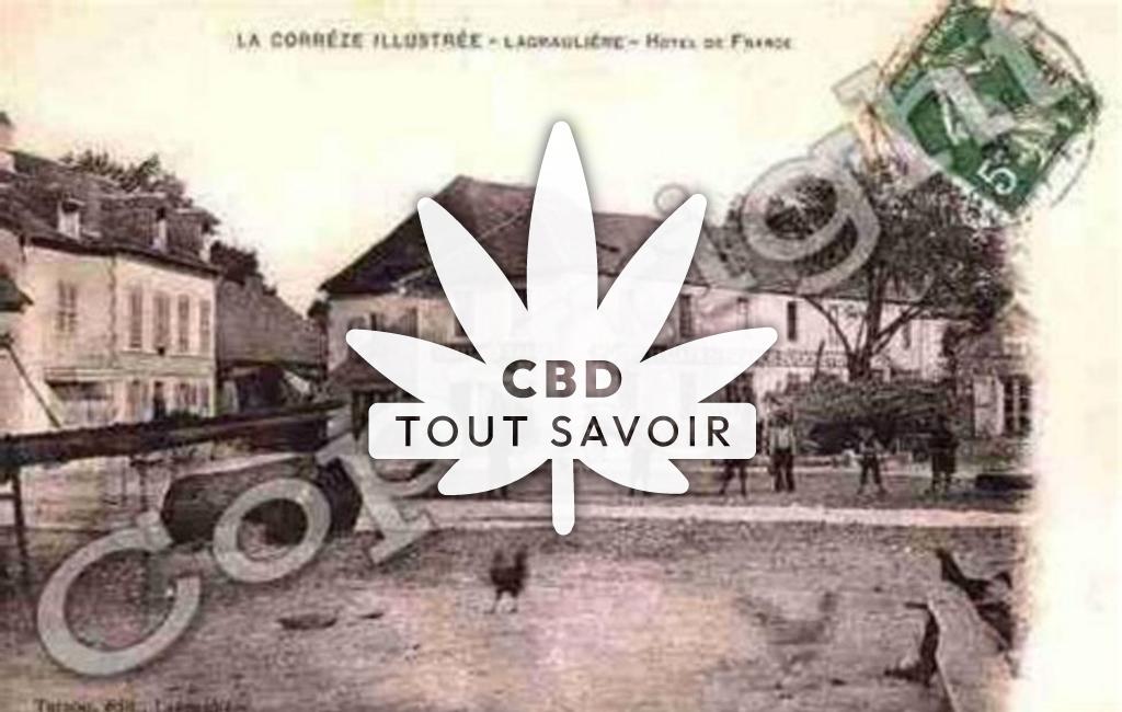 Village à Lagrauliere avec feuille Cannabis CBD