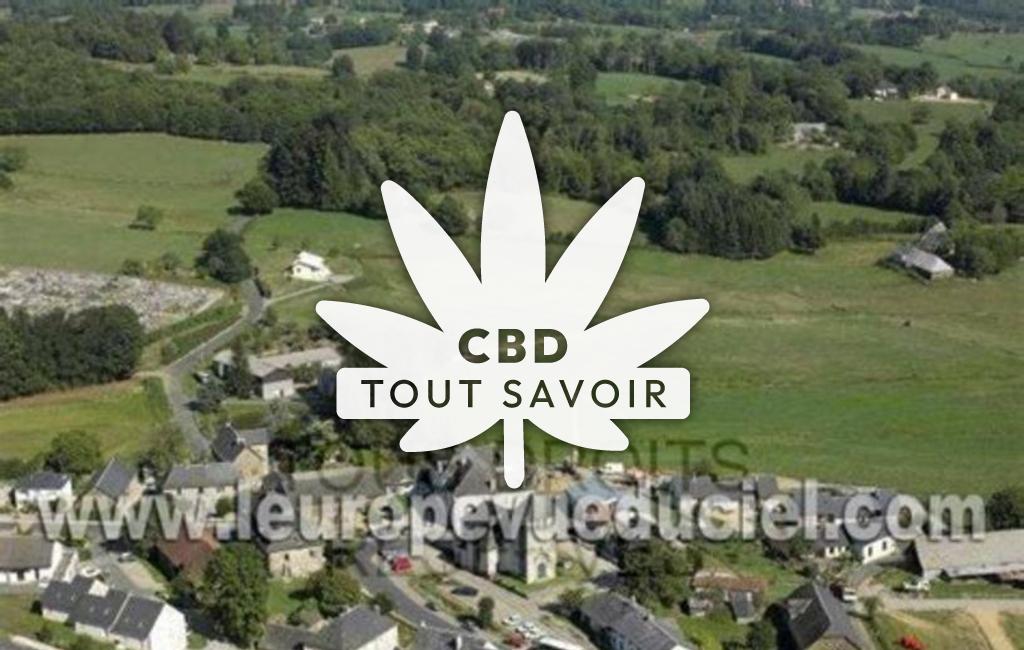 Village à Saint-Clement avec feuille Cannabis CBD