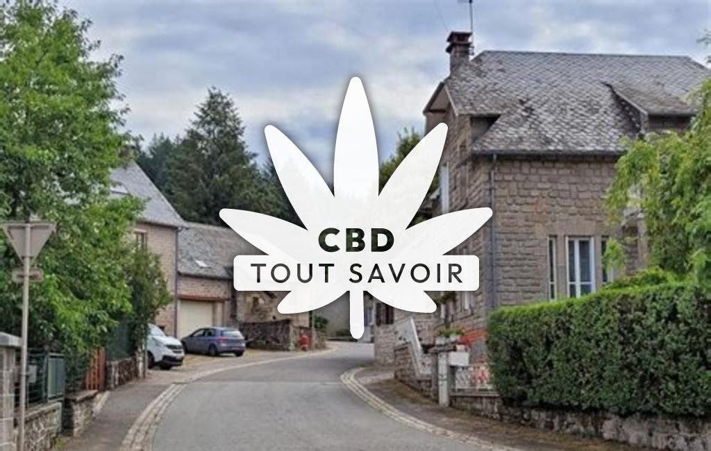 Village à Sarran avec feuille Cannabis CBD