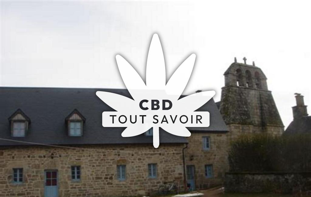 Village à Gourdon-Murat avec feuille Cannabis CBD