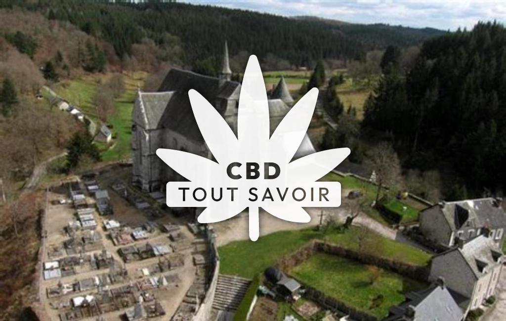Village à Saint-Angel avec feuille Cannabis CBD