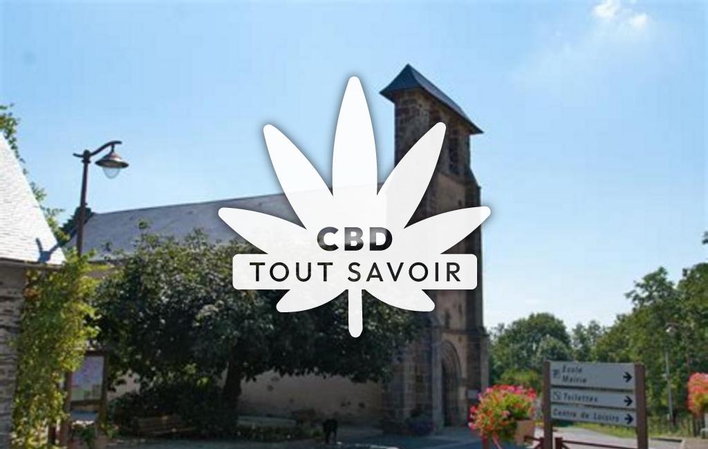 Village à Saint-Sornin-Lavolps avec feuille Cannabis CBD