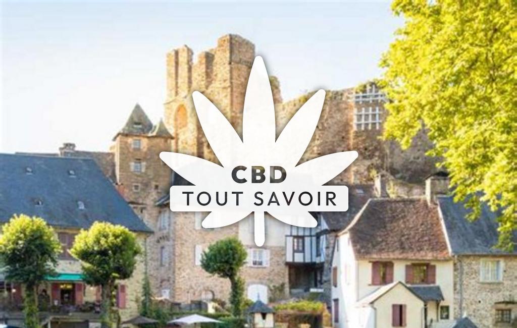 Village à Segur-le-Chateau avec feuille Cannabis CBD