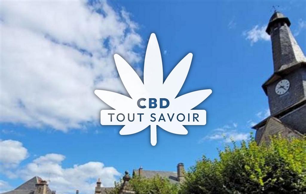 Village à Treignac avec feuille Cannabis CBD